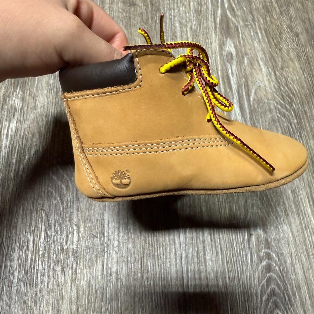Timberland Brown baby Boots with Yellow Laces